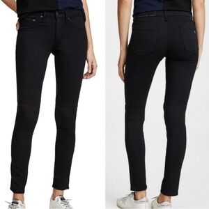 Rag & Bone Mid Rise Soft Twill Skinny Legging Jeans Black Plush Sz 27